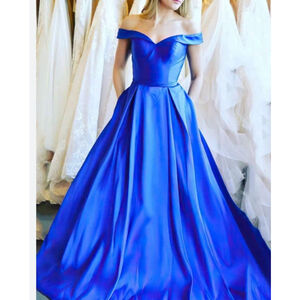 New Royal Blue Ball Prom Formal Satin Gown Corset Back Dress